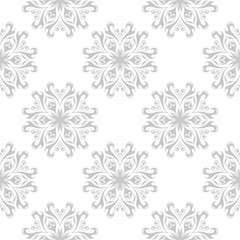 Fototapeta na wymiar Floral seamless pattern. Gray flowers on white background for wallpapers and textile
