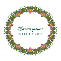 Vector illustration lorem ipsum with blossom flower frame hand drawn