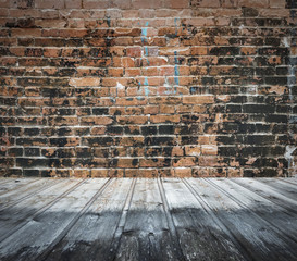 old room with brick wall