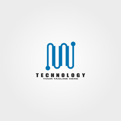 Technology logo template, vector logo for business corporate, connection, tech sign or symbol, element, illustration