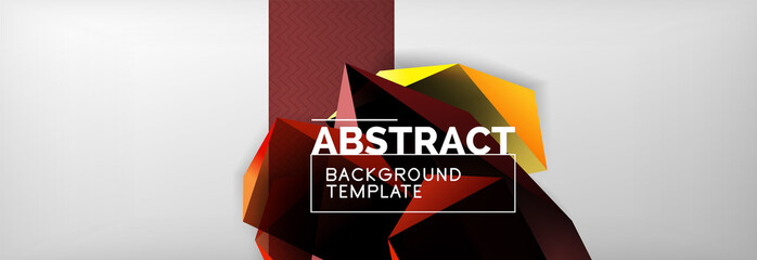 Dark color geometric abstract background, 3d shapes