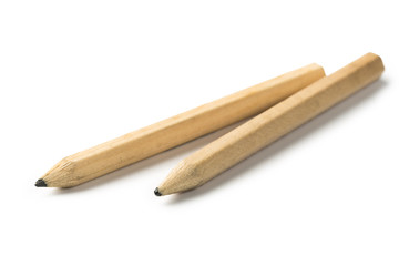 two Pencil stub on white background