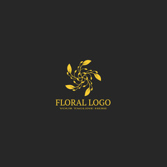 floral logo template, vector logo for business corporate, flower icon, nature, luxury, element, illustration.