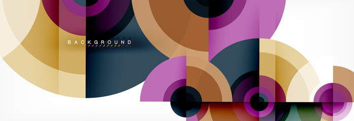 Obraz premium Round circles and triangles abstract background