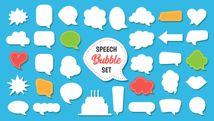 Speech bubble vector set in cartoon style