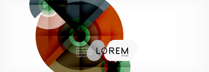 Fototapeta premium Round circles and triangles abstract background