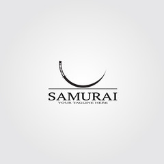 samurai sword logo template, vector logo for business companies, japan, japanese ninja, elements, illustrations.