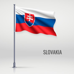 Waving flag on flagpole.