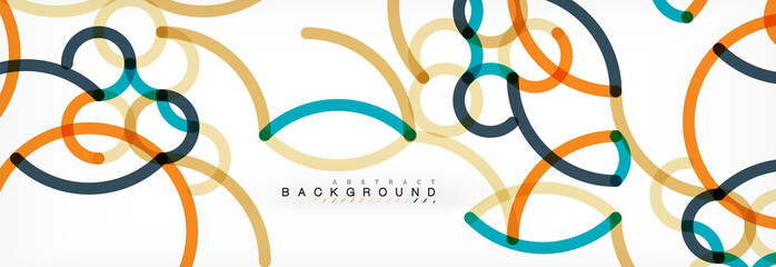 Curly lines abstract background, color overlapping linear texture
