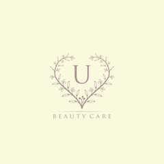 Hand Draw U letter logo  Feminine Logo