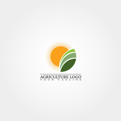 Agriculture logo template, vector logo for business corporate, farming icon, element, illustration.