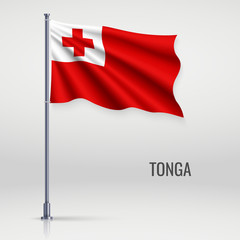 Waving flag on flagpole