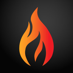 Fire logo. Red, yellow fire. Icon illustration for design - Vector
