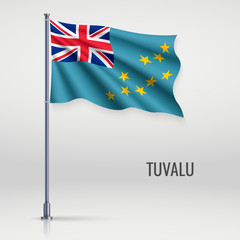 Waving flag on flagpole