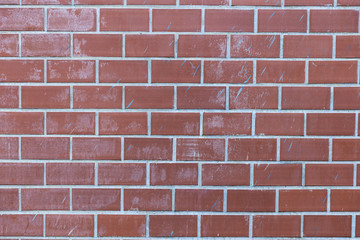 pale red brick wall background texture.