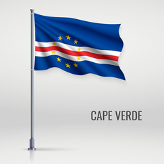 Waving flag on flagpole