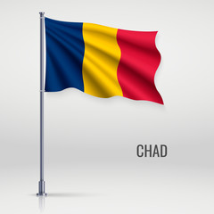 Waving flag on flagpole