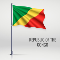 Waving flag on flagpole