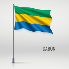 Waving flag on flagpole