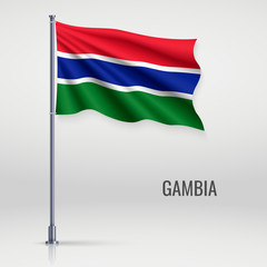 Waving flag on flagpole