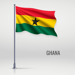 Waving flag on flagpole