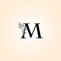 Nature Flower M Letter Logo