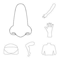 Vector illustration of body and part logo. Collection of body and anatomy vector icon for stock.