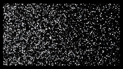 Silver polka dot small confetti on black background