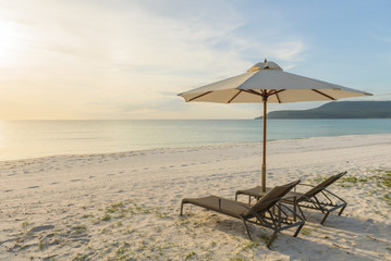 beach chairs on the beach,relaxation time