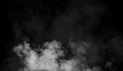 Smoke texture overlays on islotaed background. Misty background.