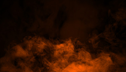 Orange smoke stage studio. Abstract fog texture background for graphic and web. - obrazy, fototapety, plakaty