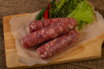 Raw pork sausages