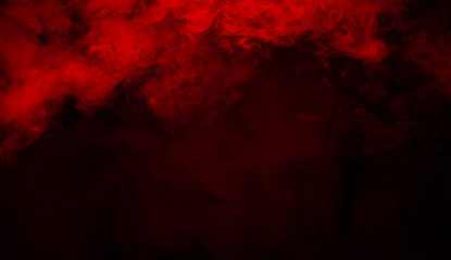 Red smoke stage studio. Abstract fog texture.