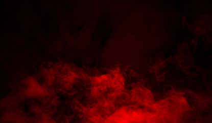 Red smoke stage studio. Abstract fog texture. - obrazy, fototapety, plakaty