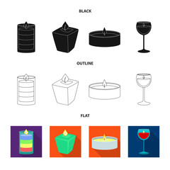 Vector design of relaxation and flame logo. Set of relaxation and wax stock symbol for web.