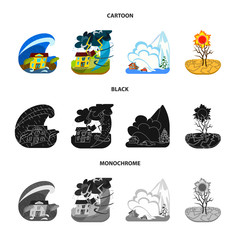 Vector design of weather and distress sign. Collection of weather and crash stock vector illustration.