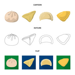 Vector design of products  and cooking icon. Set of products  and appetizer vector icon for stock.