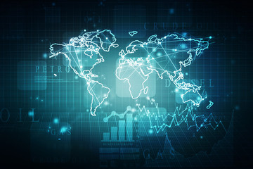 Fototapeta premium 2d rendering Stock market online business concept. business Graph 