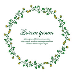 Vector illustration beautiful flower frame picture with greeting card lorem ipsum hand drawn