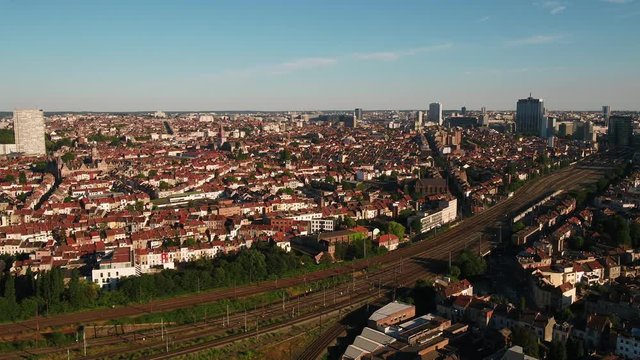 Aerial Belgium Brussels June 2018 Sunny Day 30mm 4K Inspire 2 Prores  Aerial video of Brussels Belgium downtown on a sunny day.