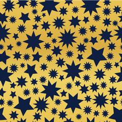 Dark Blue stars on a golden background. 