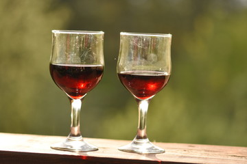 Glasses of red wine 