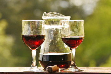 Glasses of red wine 