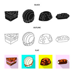 Vector design of confectionery and culinary sign. Set of confectionery and product vector icon for stock.