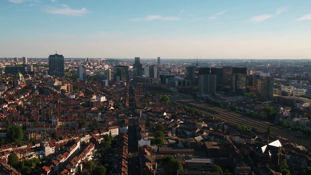 Aerial Belgium Brussels June 2018 Sunny Day 30mm 4K Inspire 2 Prores  Aerial video of Brussels Belgium downtown on a sunny day.