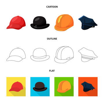 Vector illustration of clothing and cap logo. Collection of clothing and beret vector icon for stock.