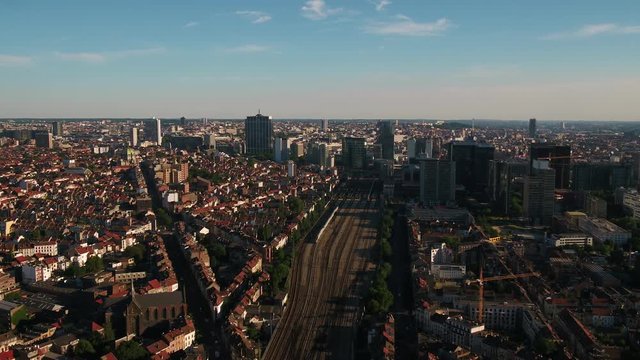 Aerial Belgium Brussels June 2018 Sunny Day 30mm 4K Inspire 2 Prores  Aerial video of Brussels Belgium downtown on a sunny day.