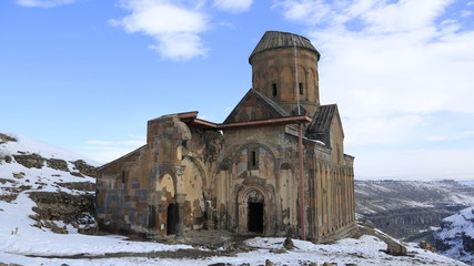 old church in winter