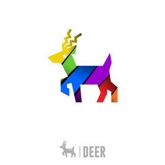Deer Logo. Colorful Gradient Logo Design