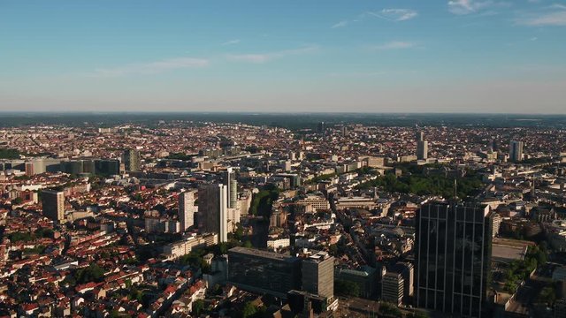 Aerial Belgium Brussels June 2018 Sunny Day 30mm 4K Inspire 2 Prores  Aerial video of Brussels Belgium downtown on a sunny day.